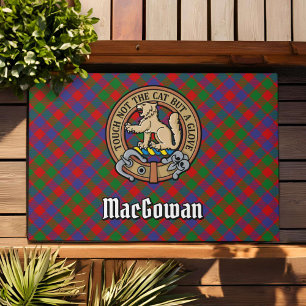Paillasson Clan MacGowan Crest sur Tartan