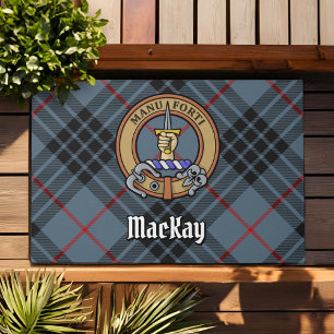 Paillasson Clan MacKay Crest sur Blue Tartan