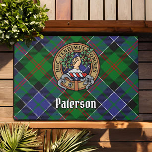Paillasson Clan Paterson Crest sur Tartan