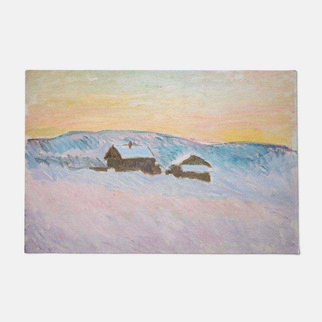 Paillasson Claude Monet - Norvège Paysage, Maisons Bleues (Devant)