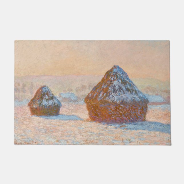 Paillasson Claude Monet - Piles à roues, Effet neige, Matin (Devant)