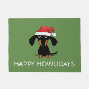 Paillasson Clause Doxie   Cute Dachshund avec Santa Hat