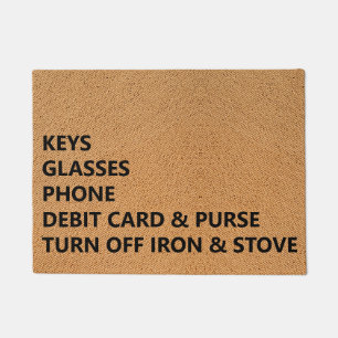 Paillasson Clés Lunettes Téléphone Carte Bancaire Sac Fer Cui