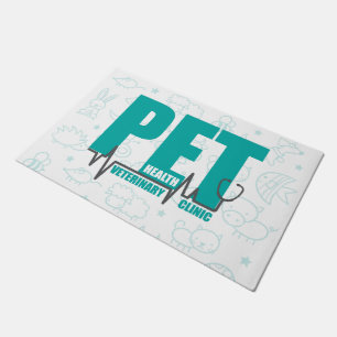 Paillasson Clinique vétérinaire Logo Turquoise moderne