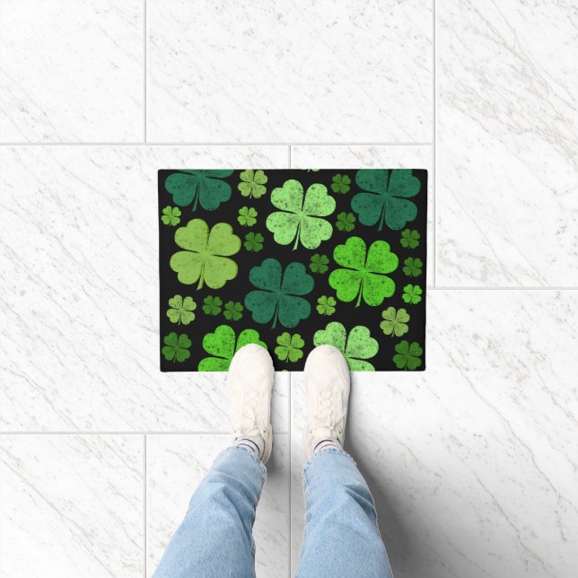 Paillasson Clovers verts, Lucky Clovers, Saint Patrick's Day (Intérieur)