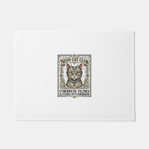 Paillasson Club Chat Néon Chat Cyberpunk Vintage Vector Art S