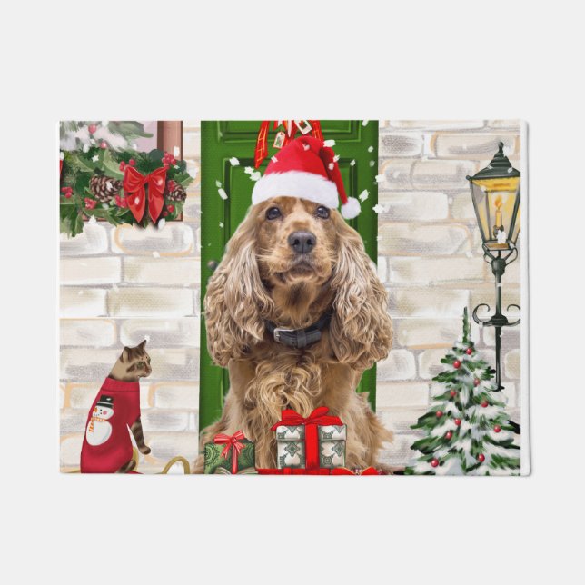 Paillasson Cocker Spaniel Chien Noël (Devant)