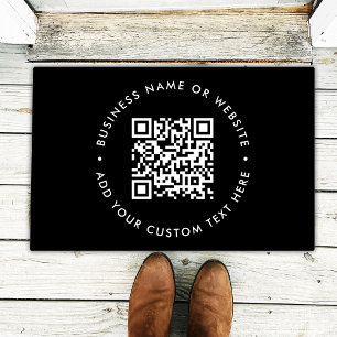 Paillasson Code QR   Black Business Modern Minimal Welcome