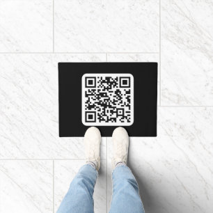 Paillasson Code QR moderne modifiable Blanc noir ou toute c
