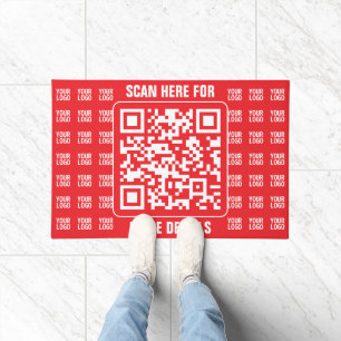 Paillasson Code QR promotionnel (modifiable) avec Motif Logo