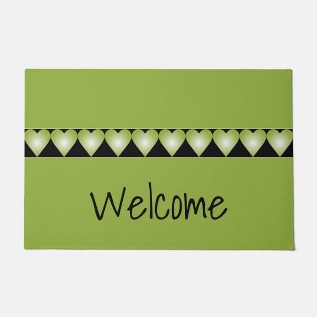 Paillasson Coeur vert détaillé (Devant)