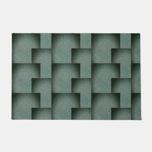 Paillasson Coeurs de Nana (noir et gris) (Devant)