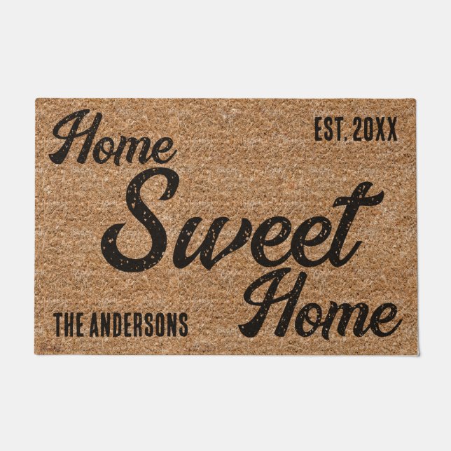 Paillasson Coir Texture Home Sweet Home Porte-mat personnalis (Devant)