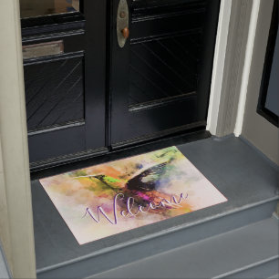 Paillasson Colibri à l'aquarelle