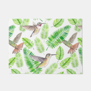 Paillasson Colibris et feuilles tropicaux