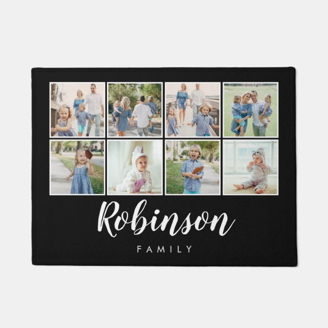 Paillasson Collage de la famille de photos Monogrammed 8| Noi (Devant)