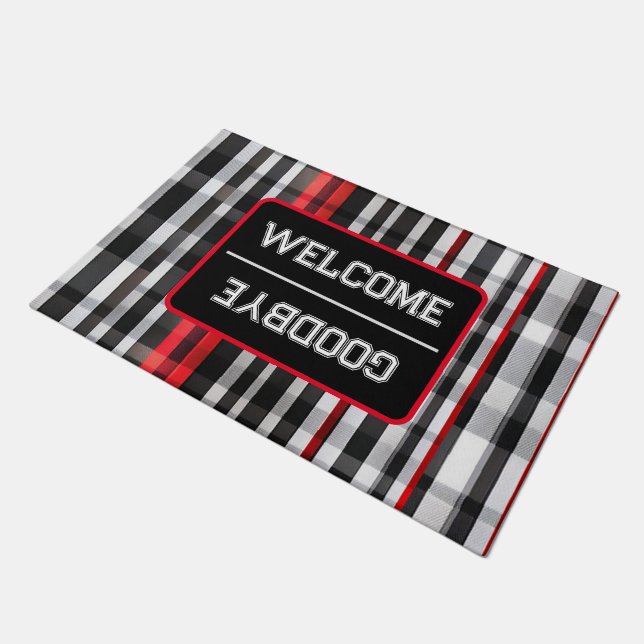 Paillasson Collection Abstraite Red Black Plaid (Incliné)