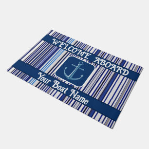 Paillasson Collection branchée Summer Navy Blue Boat Stripes