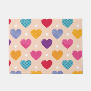 Paillasson Colorée Pop Art Motif de coeur