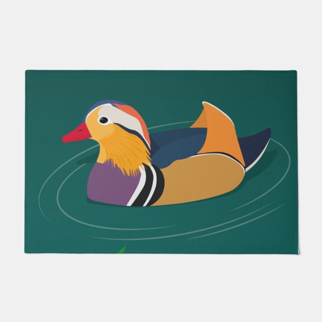 Paillasson Colorful Mandarin Duck Modern Digital Art (Devant)