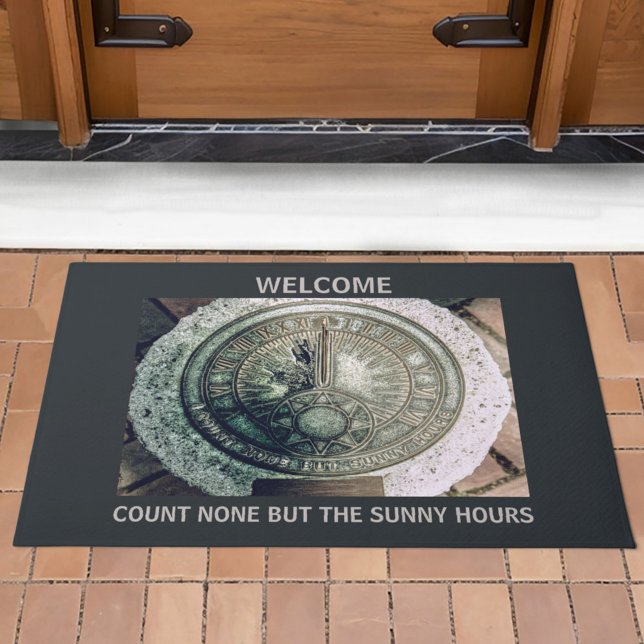 Paillasson Compte Aucun Mais Heures Sunny Accueil Sundial (Créateur téléchargé)