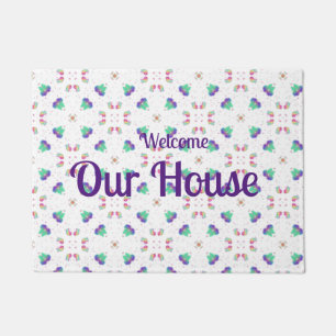 Paillasson Conception de fleurs Mat de porte de 18 po x 24 po