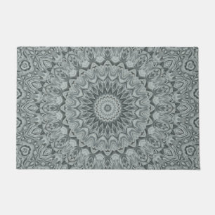 Paillasson Conception de motif mandala gris et argent