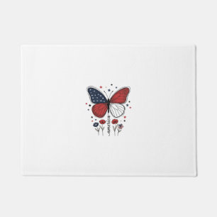 Paillasson Conception de T-shirt vintage papillon patriotique