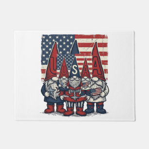 Paillasson Conception de vecteur vintage de trio de gnome USA