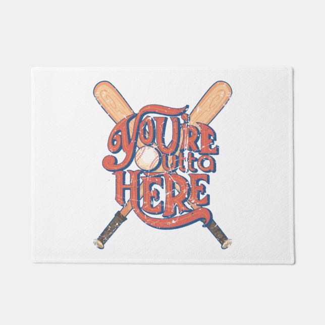 Paillasson Conception du ventilateur de baseball rétro (Devant)