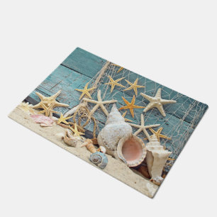 Paillasson Conque orientée Shell de plage, étoiles de mer e