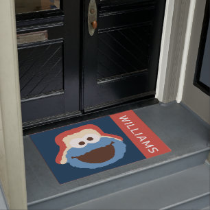 Paillasson Cookie Monster Woodland Face   Ajouter Votre Nom