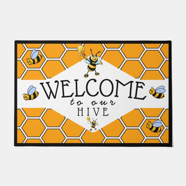 Paillasson Cool Bienvenue À Notre Bee Hive (Devant)