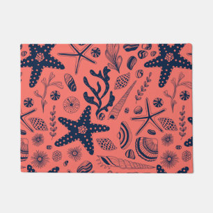 Paillasson Coquillages marins arrière - plan corallien vivant