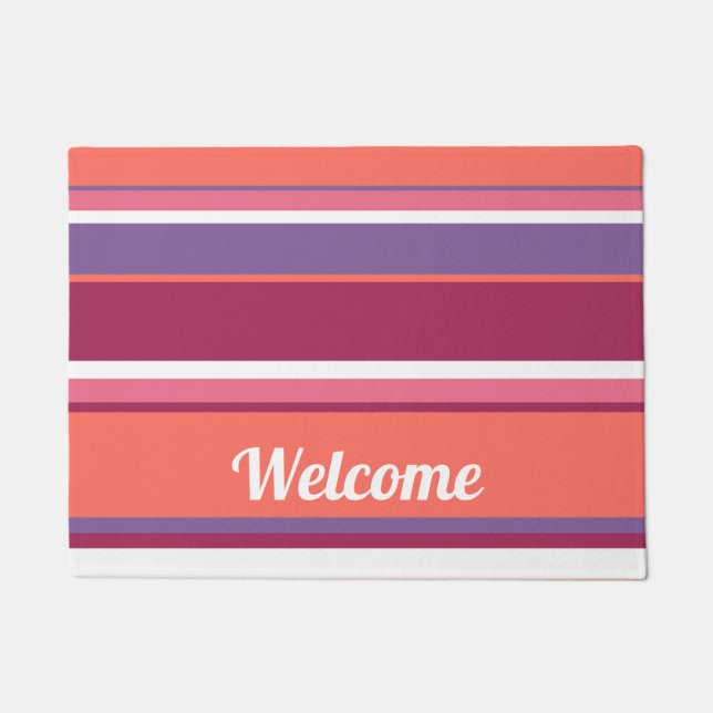 Paillasson Corail vivant, rouge et violet (Devant)