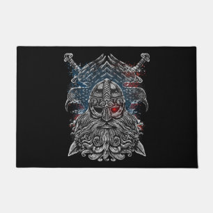 Paillasson Corbeaux et épées d'Odin Mythologie Viking drapeau