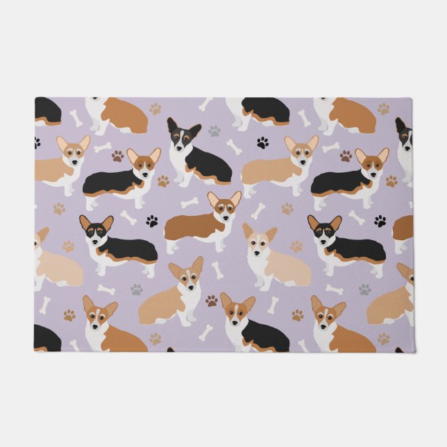 Paillasson Corgi Chien Patrouilles et Bones Doormat (Devant)