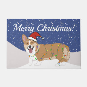 Paillasson Corgi de Noël mignon