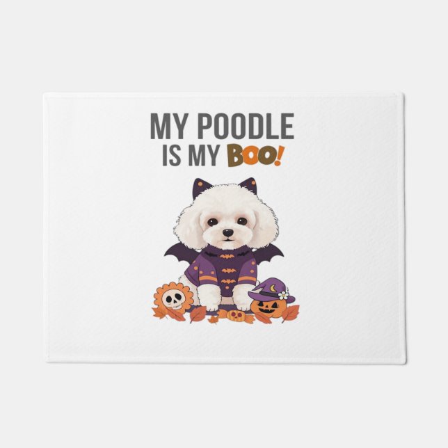 Paillasson Costume d'Halloween de caniche Mon caniche est mon (Devant)