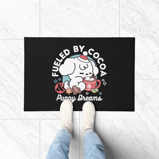 Paillasson Cosy Puppy Dreams - Chocolat chaud et Noël (Intérieur)