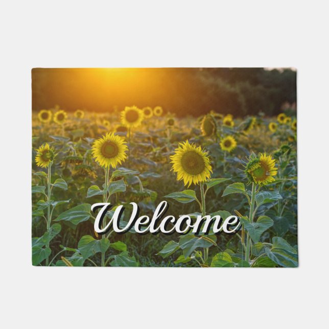 Paillasson Coucher De Soleil À Sunflower Field Welcome Domat (Devant)