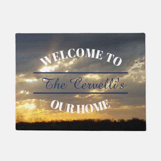 Paillasson Coucher De Soleil À Travers Les Nuages (Devant)