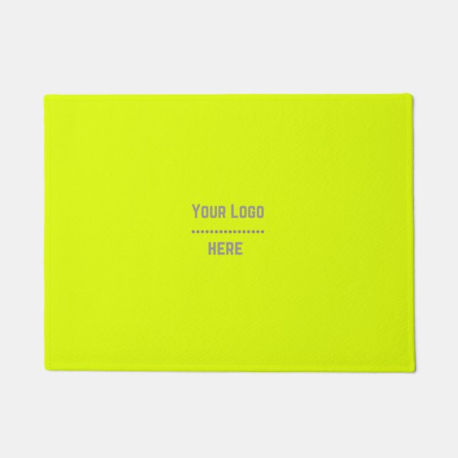 Paillasson couleur solide jaune fluorescent - votre logo (Devant)
