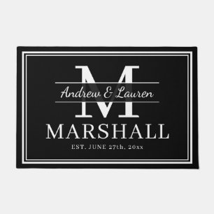 Paillasson Couple marié Moderne Monogramme Juste Marié