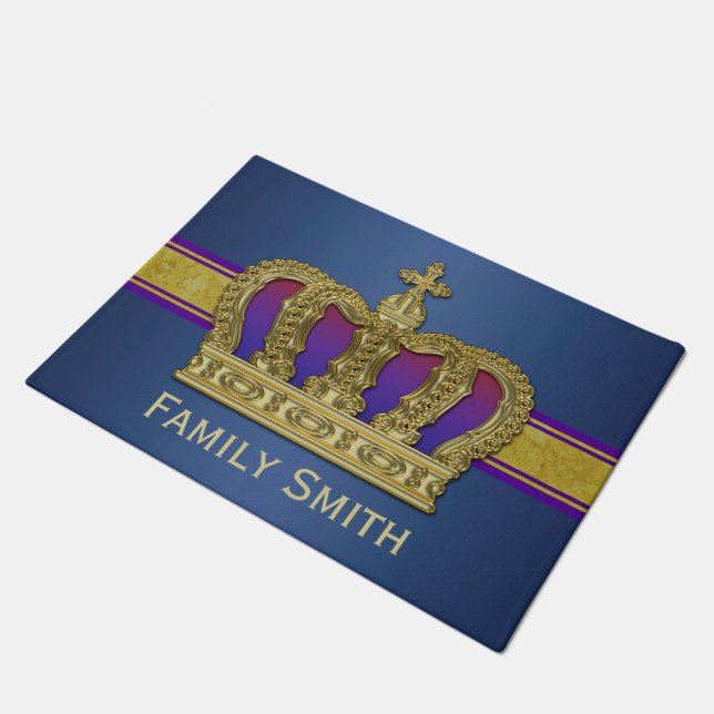Paillasson Couronne royale d'or IV + votre backgr. et idées (Incliné)