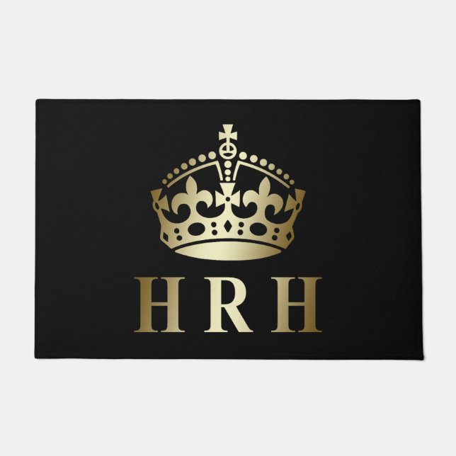 Paillasson Couronne Royale Gold et Black HRH (Devant)