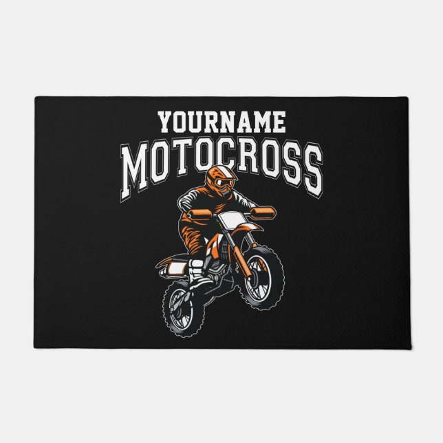 Paillasson Course Motocross Dirt Bike Rider personnalisée (Devant)