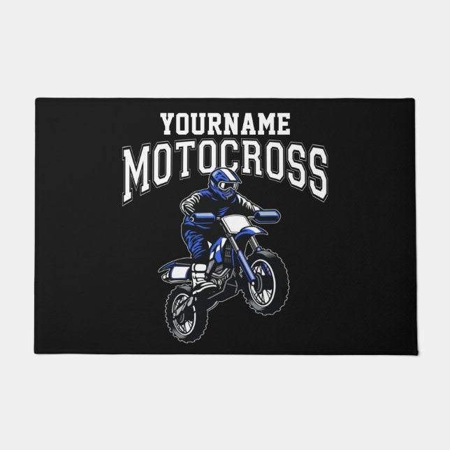 Paillasson Course Motocross Dirt Bike Rider personnalisée (Devant)