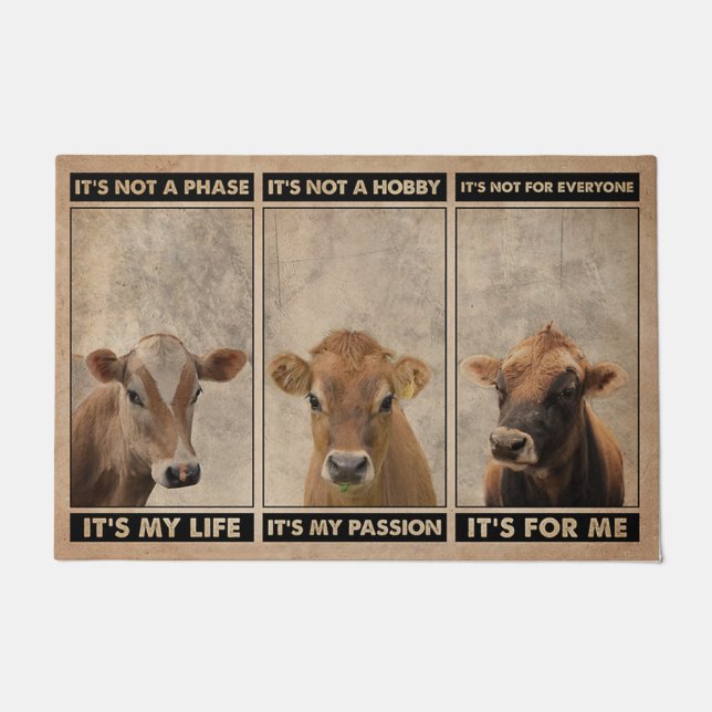 Paillasson Cow Decor- Custom Personalized- Home Decor (Devant)
