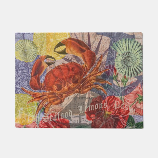 Paillasson Crabe Plage Nautique Art de la mer (Devant)